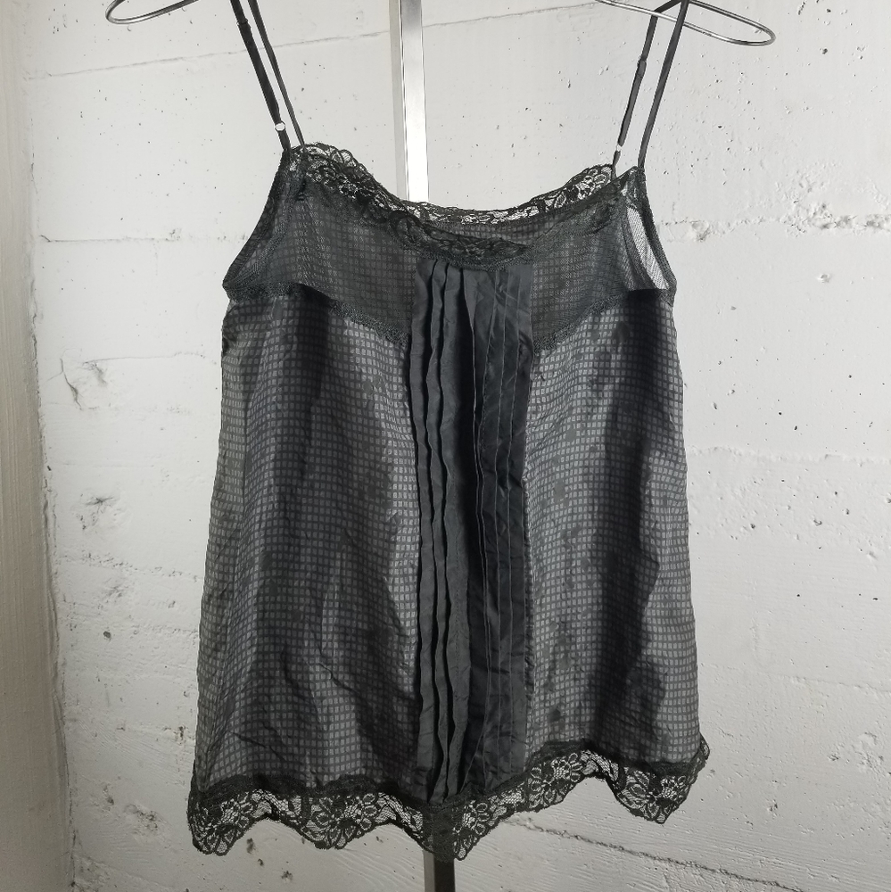 Silk camo plaid camisole